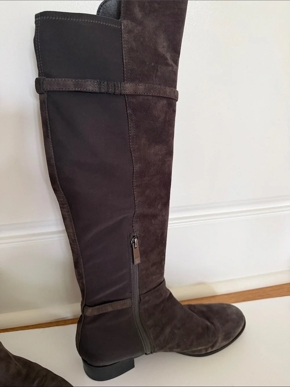 IVANKA TRUMP Women’s Tall Suede Knee-High Boots in Dark Brown/Grey